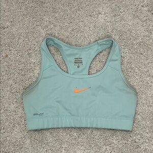 Nike Women's Sports Bra - Light Blue and Orange
